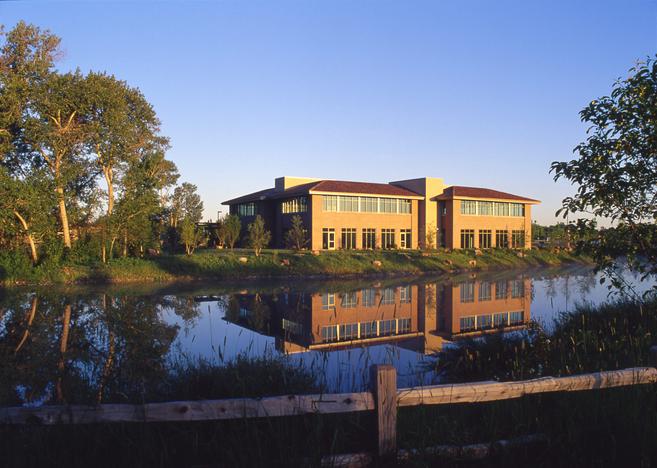 Riverside office building exterior pond Eagle, ID